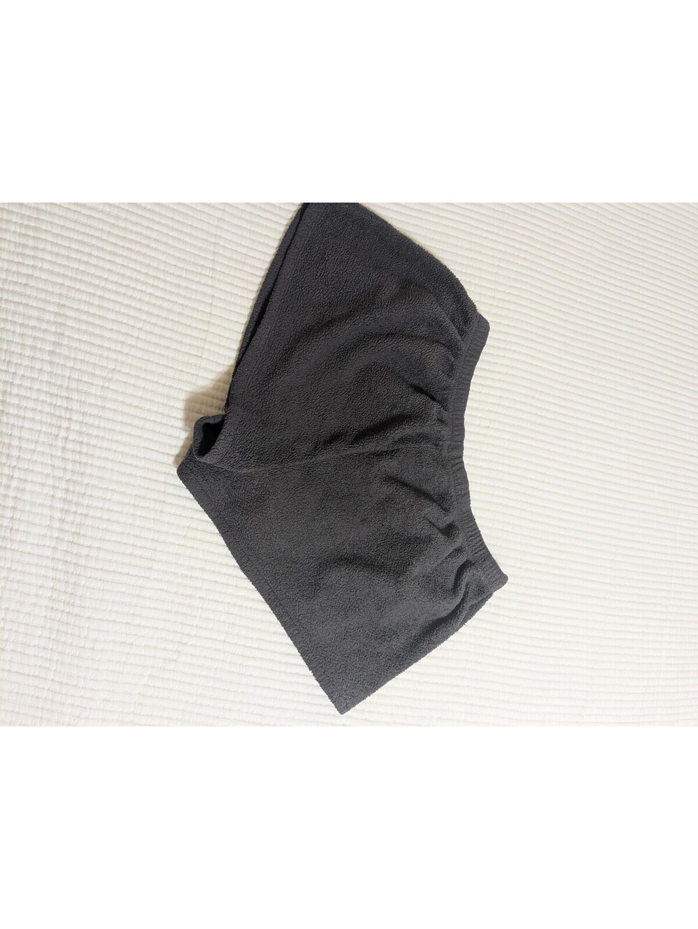 Gray fleece lounge shorts